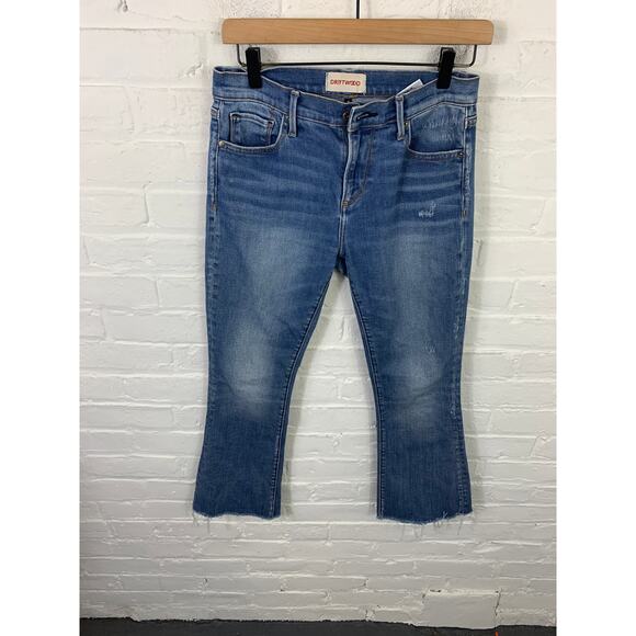 Driftwood Women's High Rise Bootcut Leg Denim Jeans Frayed Hem Blue Size 26 - Picture 1 of 5
